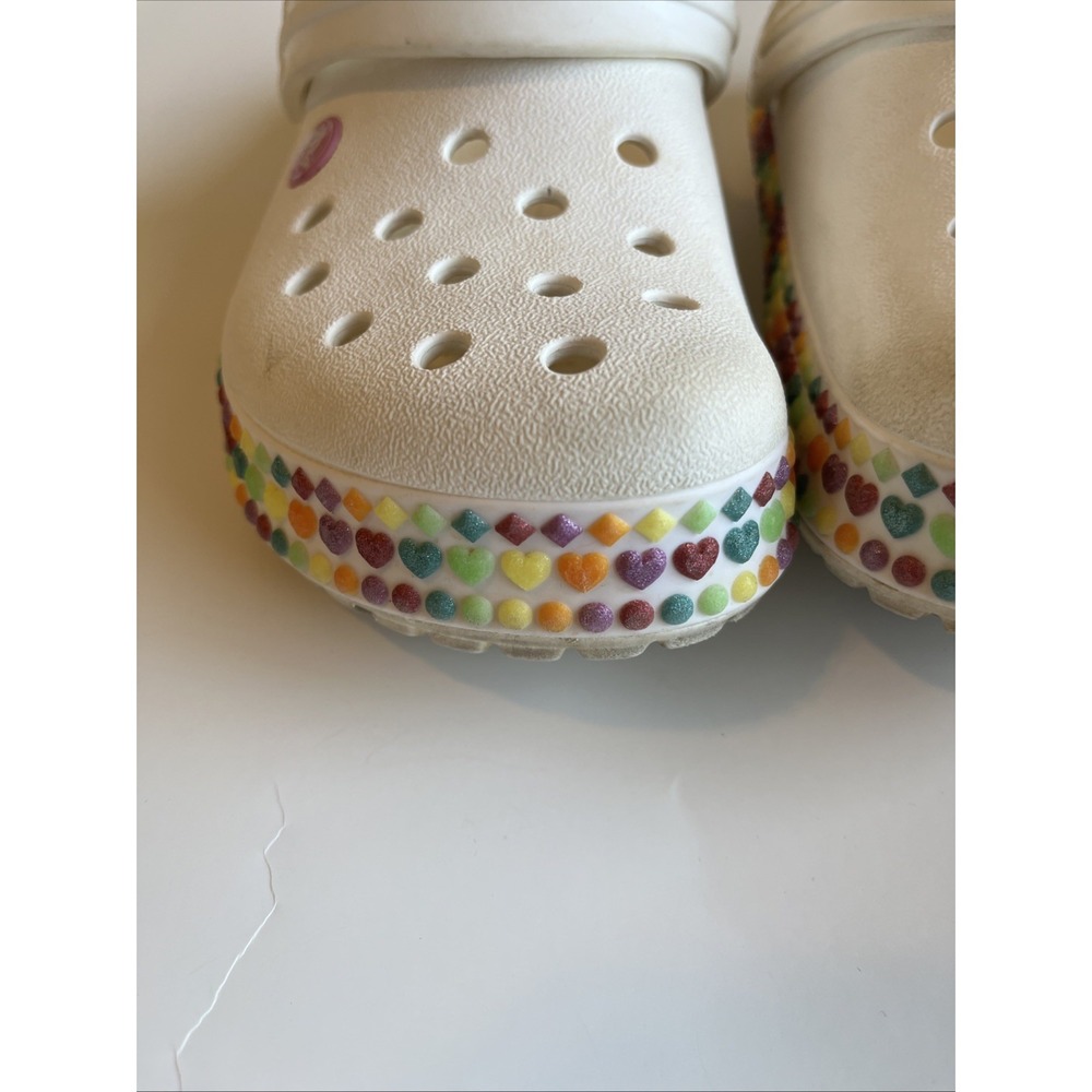 Crocs Kids White/Gem Band Clog Size 4 - Picture 4 of 8